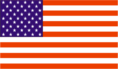 Die Flagge der Vereinigten Staaten von Amerika mit den klassischen roten und weißen Streifen sowie weißen Sternen auf blauem
